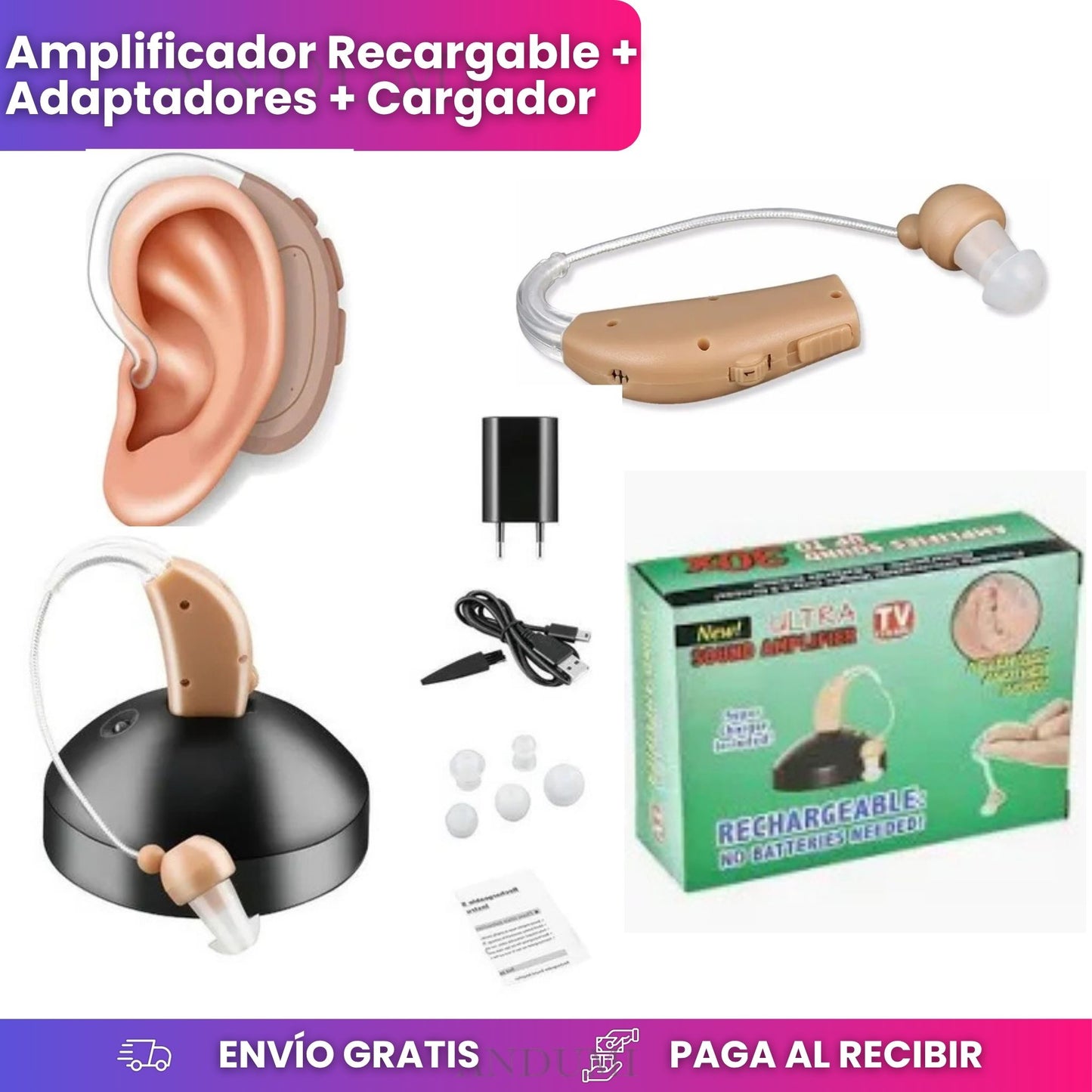 ⭐Audifono Amplificador RECARGABLE de Alta Calidad
